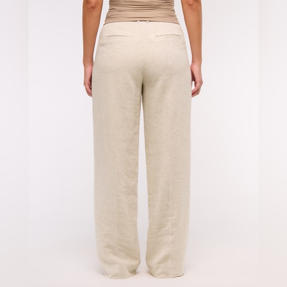 Abercrombie & Fitch Curve Love Tailored Linen-Blend Wide Leg Pant Size 33 / 16 - Picture 5 of 13